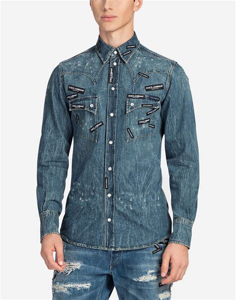 men's dolce gabbana shirts|dolce gabbana denim shirt.